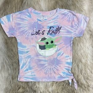 Star Wars Baby Yoda ‘Let’s Roll’ Tie-Dye Tee - Purple and Pink